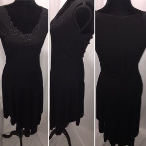 P S PerSeption  Black dress with beading SZ: L